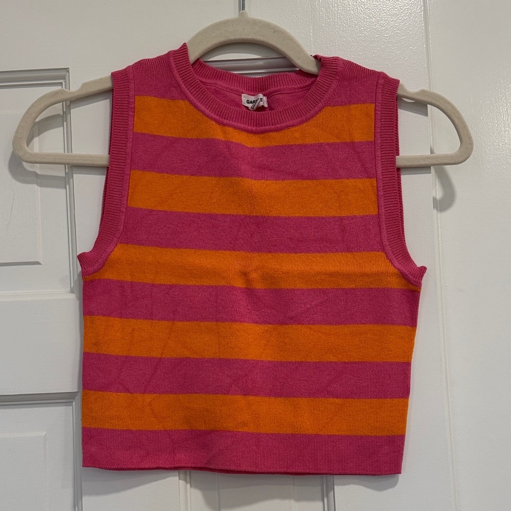 Garage Pink and Orange Striped Tank Top